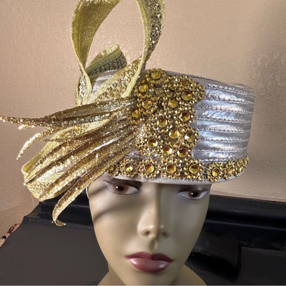 Elegant Gold and Silver Women's Hat